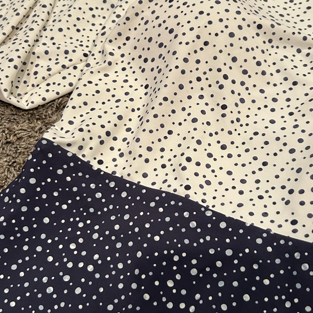CALIA One Piece Tie Back Long Sleeve Swimsuit Freckle Dot Navy Size 8 - Picture 5 of 8